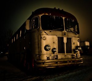 1950s Greyhound Bus - Brock Enterprises, High Level, Alberta 1
