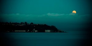 Moonrise over Elliot Bay 2 - Seattle, Washington