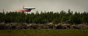 Air Tanker Water Bombing 1 - Wilson Prairie Fire, La Crete, Alberta
