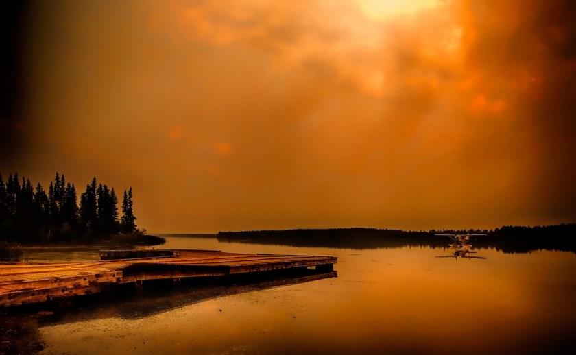 Anchored Float Plane - Footner Lake, Alberta - Canada