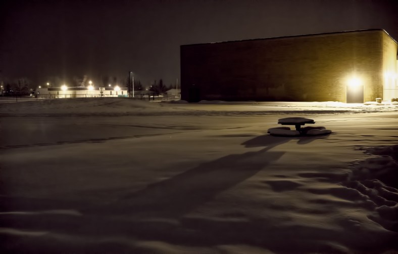 Winter Picnic Table - High Level, Ab - Canada