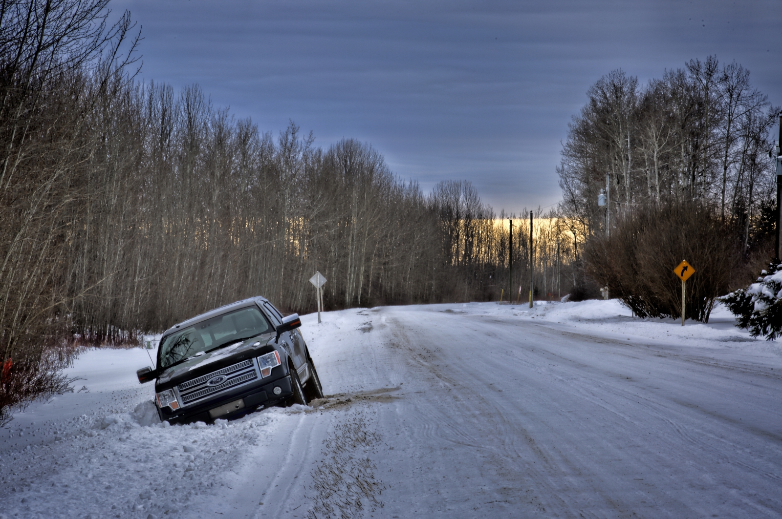 Stuck in Snow - Buttertown, Fort Vermilion, AB Canada